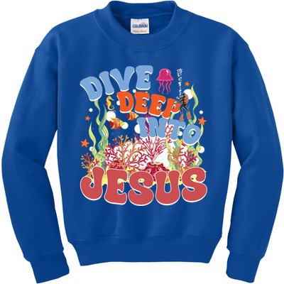 Dive Deep Into Jesus Scuba Vbs 2024 Christian Camp Gift Kids Sweatshirt