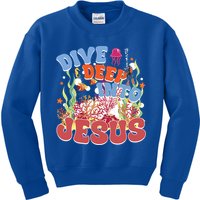 Dive Deep Into Jesus Scuba Vbs 2024 Christian Camp Gift Kids Sweatshirt