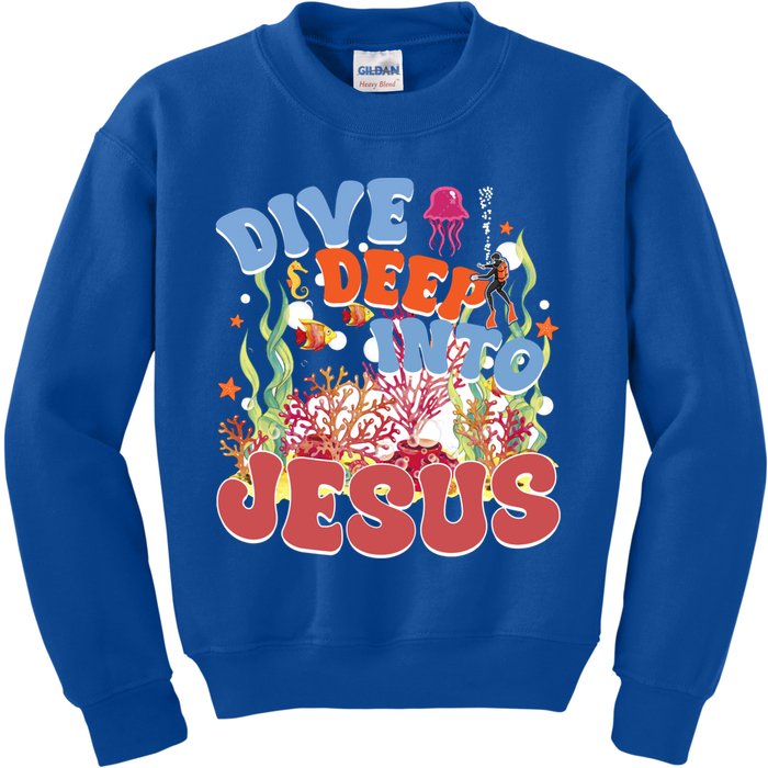Dive Deep Into Jesus Scuba Vbs 2024 Christian Camp Gift Kids Sweatshirt