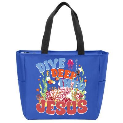 Dive Deep Into Jesus Scuba Vbs 2024 Christian Camp Gift Zip Tote Bag