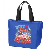 Dive Deep Into Jesus Scuba Vbs 2024 Christian Camp Gift Zip Tote Bag
