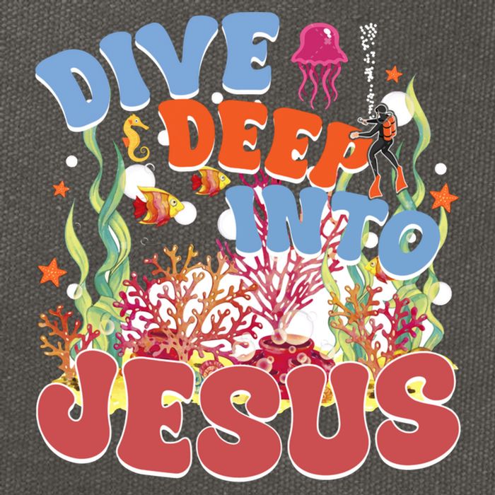 Dive Deep Into Jesus Scuba Vbs 2024 Christian Camp Gift Cotton Canvas Backpack