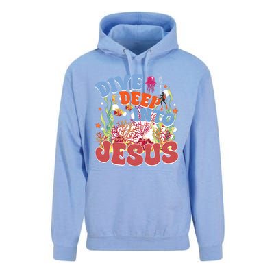 Dive Deep Into Jesus Scuba Vbs 2024 Christian Camp Gift Unisex Surf Hoodie