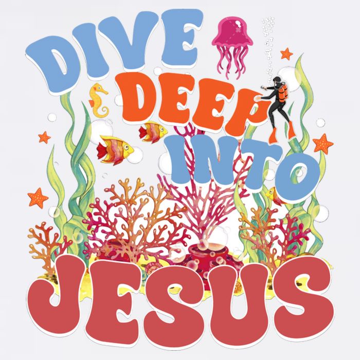Dive Deep Into Jesus Scuba Vbs 2024 Christian Camp Gift Garment-Dyed Sweatshirt