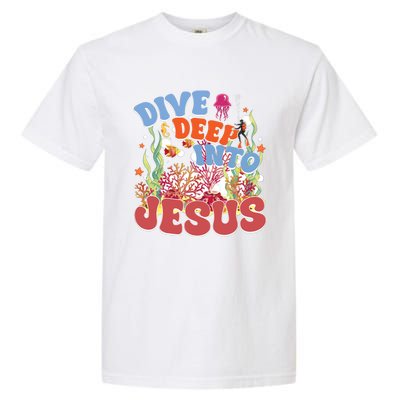 Dive Deep Into Jesus Scuba Vbs 2024 Christian Camp Gift Garment-Dyed Heavyweight T-Shirt