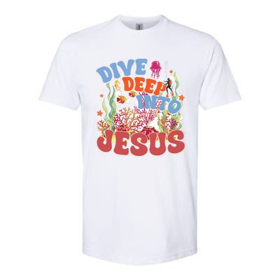 Dive Deep Into Jesus Scuba Vbs 2024 Christian Camp Gift Softstyle CVC T-Shirt