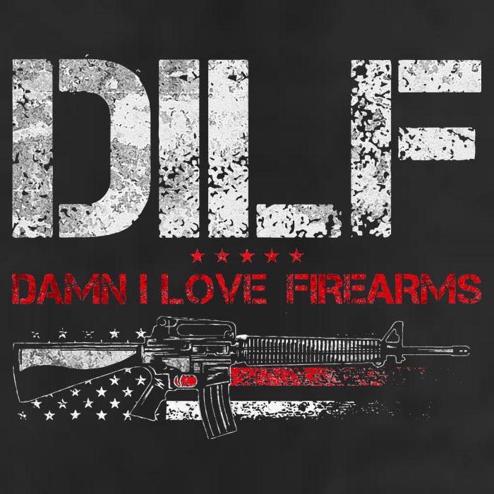DILF Damn I Love Firearms Vintage Gun American Flag Beanie