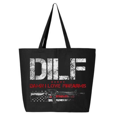 DILF Damn I Love Firearms Vintage Gun American Flag 25L Jumbo Tote