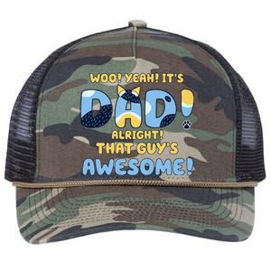 Dog Dad ItS Dad Alright That Guys Awesome Father Retro Rope Trucker Hat Cap