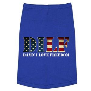 Dilf Damn I Love Freedom Funny Patriotic Usa Flag Doggie Tank