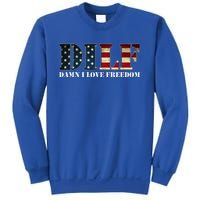 Dilf Damn I Love Freedom Funny Patriotic Usa Flag Sweatshirt