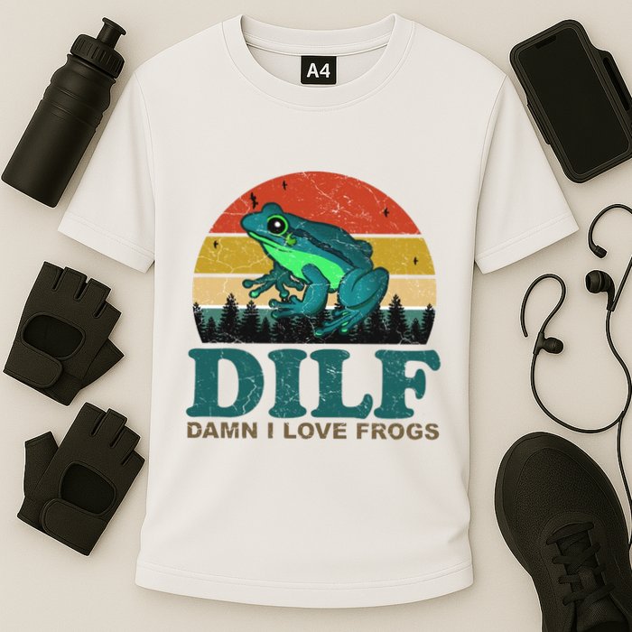 DILF Damn I Love Frogs Cooling Performance Crew T-Shirt