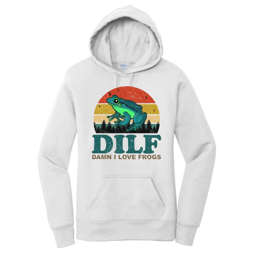 DILF Damn I Love Frogs Women's Pullover Hoodie