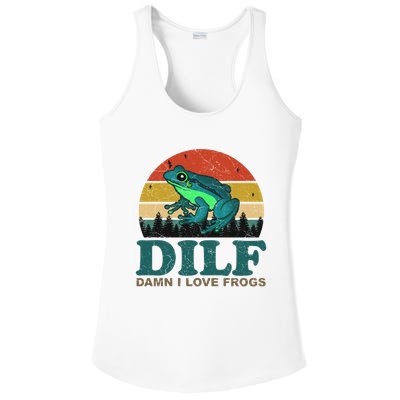 DILF Damn I Love Frogs Ladies PosiCharge Competitor Racerback Tank