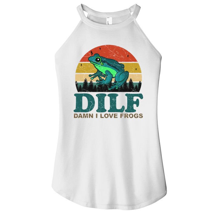 DILF Damn I Love Frogs Women's Perfect Tri Rocker Tank