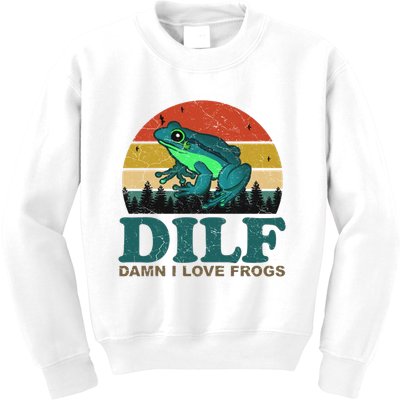 DILF Damn I Love Frogs Kids Sweatshirt