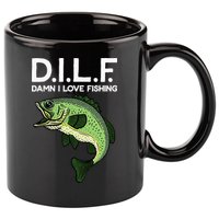 D.I.L.F Damn I love Fishing 11oz C Handle Ceramic Mug