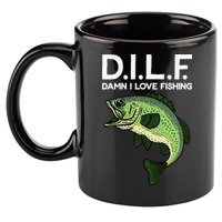 D.I.L.F Damn I love Fishing 11oz C Handle Ceramic Mug