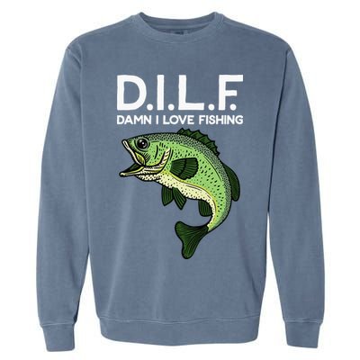 D.I.L.F Damn I love Fishing Garment-Dyed Sweatshirt