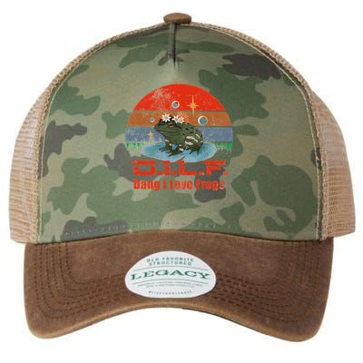 D.i.l.f. Dang I Love Frogs Funny Frog Animal Lover Legacy Tie Dye Trucker Hat