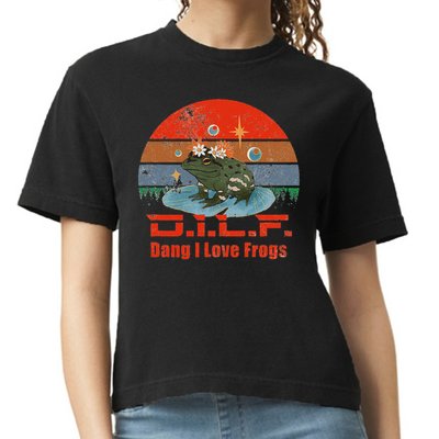 D.i.l.f. Dang I Love Frogs Funny Frog Animal Lover Comfort Colors Boxy T-Shirt