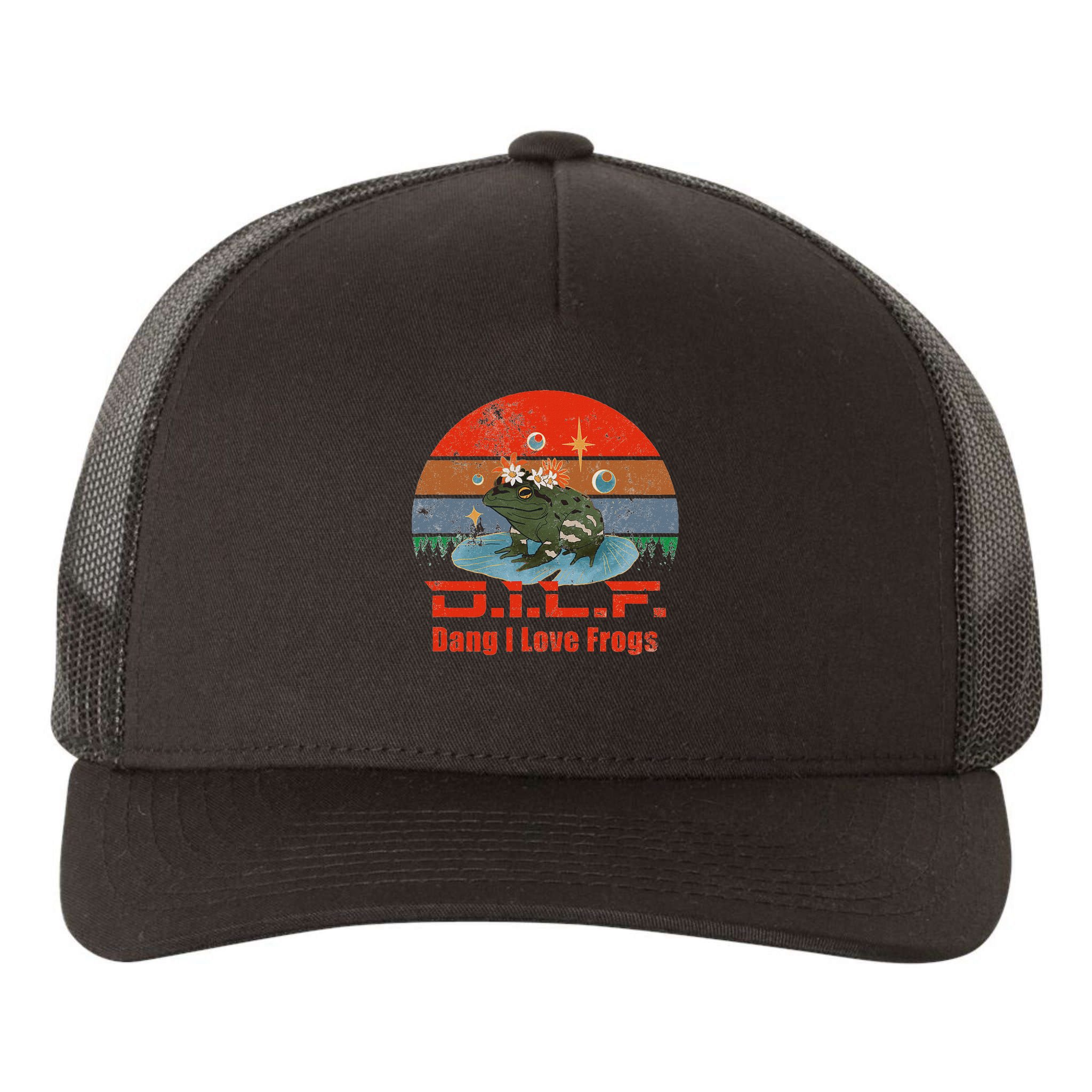D.i.l.f. Dang I Love Frogs Funny Frog Animal Lover Yupoong Adult 5-Panel Trucker Hat