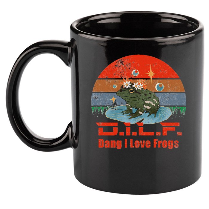 D.i.l.f. Dang I Love Frogs Funny Frog Animal Lover 11oz C Handle Ceramic Mug