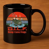 D.i.l.f. Dang I Love Frogs Funny Frog Animal Lover 11oz C Handle Ceramic Mug