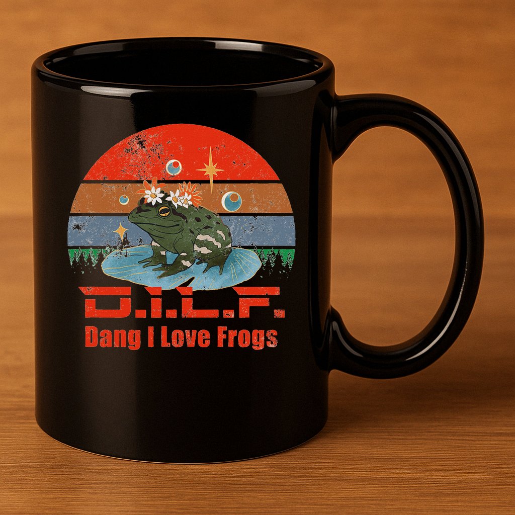 D.i.l.f. Dang I Love Frogs Funny Frog Animal Lover 11oz C Handle Ceramic Mug