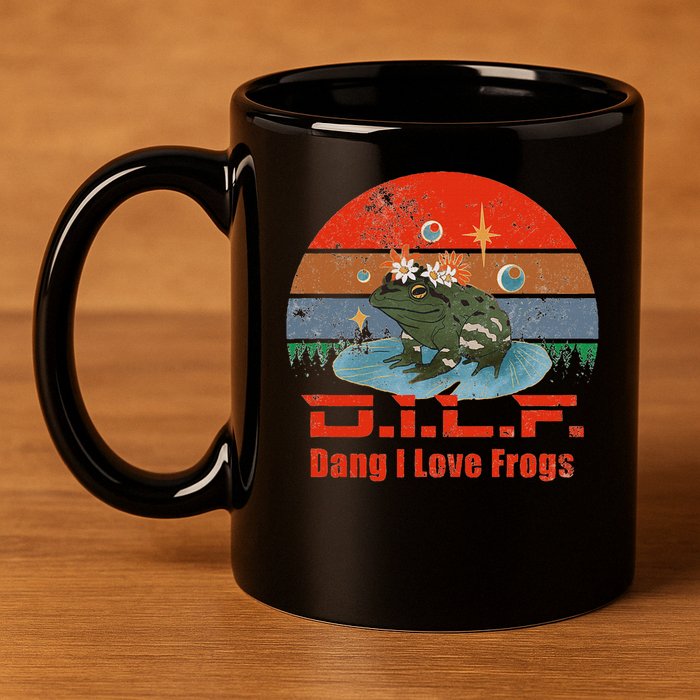 D.i.l.f. Dang I Love Frogs Funny Frog Animal Lover 11oz C Handle Ceramic Mug