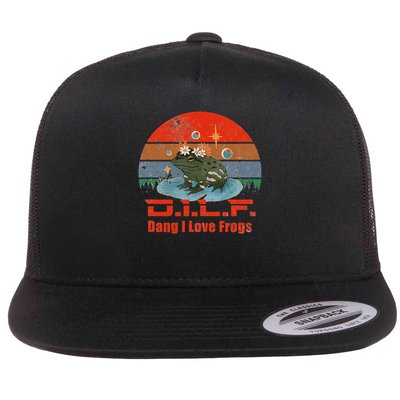 D.i.l.f. Dang I Love Frogs Funny Frog Animal Lover Flatbill Hat