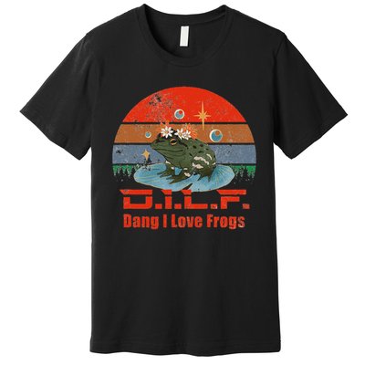 D.i.l.f. Dang I Love Frogs Funny Frog Animal Lover Premium T-Shirt