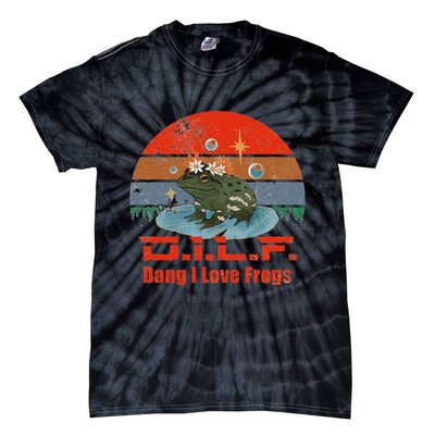 D.i.l.f. Dang I Love Frogs Funny Frog Animal Lover Tie-Dye T-Shirt