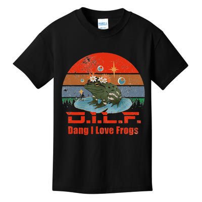 D.i.l.f. Dang I Love Frogs Funny Frog Animal Lover Kids T-Shirt