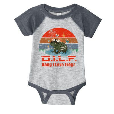 D.i.l.f. Dang I Love Frogs Funny Frog Animal Lover Infant Baby Jersey Bodysuit