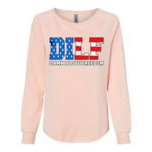 Dilf Damn I Love Freedom Womens California Wash Sweatshirt