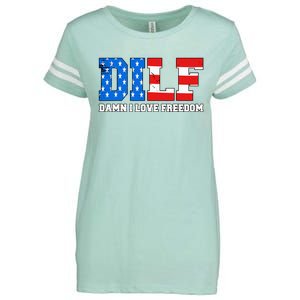 Dilf Damn I Love Freedom Enza Ladies Jersey Football T-Shirt