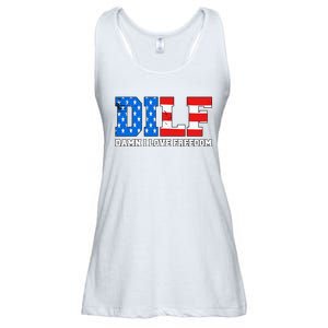 Dilf Damn I Love Freedom Ladies Essential Flowy Tank