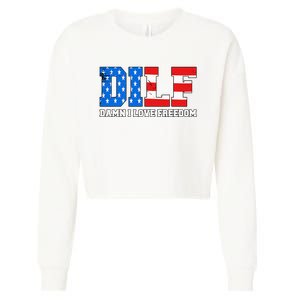 Dilf Damn I Love Freedom Cropped Pullover Crew