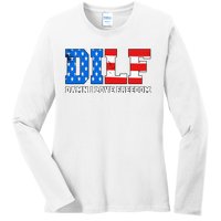 Dilf Damn I Love Freedom Ladies Long Sleeve Shirt