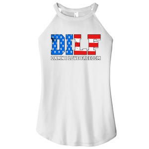 Dilf Damn I Love Freedom Women's Perfect Tri Rocker Tank