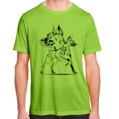 Dober Dog In Proud Pose In Cool Style On Chest Cool Gift Adult ChromaSoft Performance T-Shirt