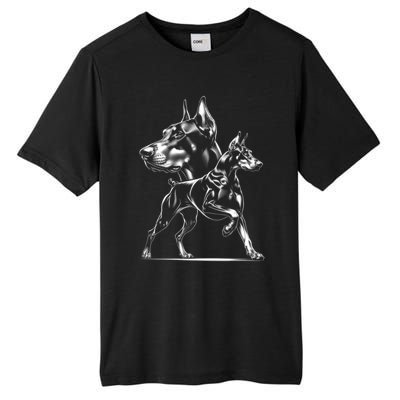 Dober Dog In Proud Pose In Cool Style On Chest Cool Gift Tall Fusion ChromaSoft Performance T-Shirt