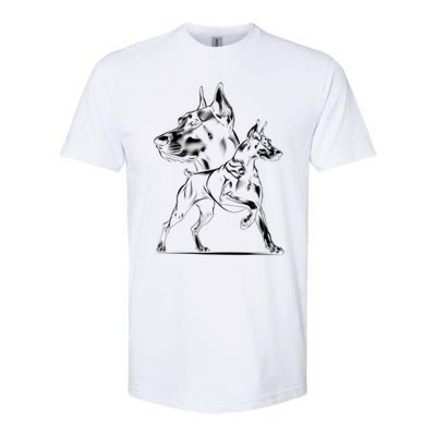 Dober Dog In Proud Pose In Cool Style On Chest Cool Gift Softstyle CVC T-Shirt