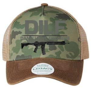 DILF Damn I Love Firearms Funny Legacy Tie Dye Trucker Hat