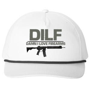 DILF Damn I Love Firearms Funny Snapback Five-Panel Rope Hat