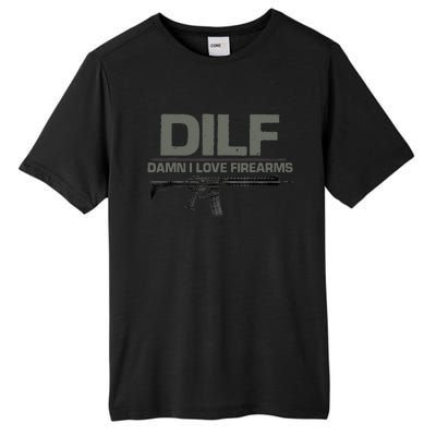 DILF Damn I Love Firearms Funny Tall Fusion ChromaSoft Performance T-Shirt