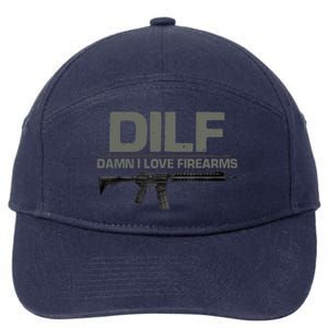 DILF Damn I Love Firearms Funny 7-Panel Snapback Hat