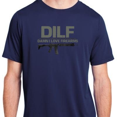 DILF Damn I Love Firearms Funny Adult ChromaSoft Performance T-Shirt