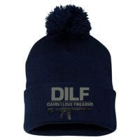 DILF Damn I Love Firearms Funny Pom Pom 12in Knit Beanie